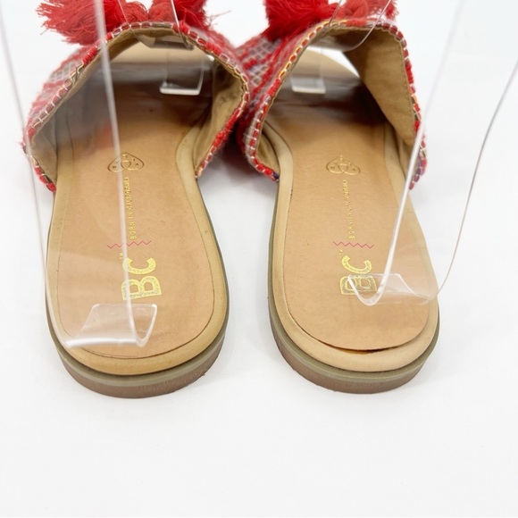 BC Footwear Tassel Slide Sandals 8.5 Multicolor Boho Summer Beach Flat - Picture 4 of 8
